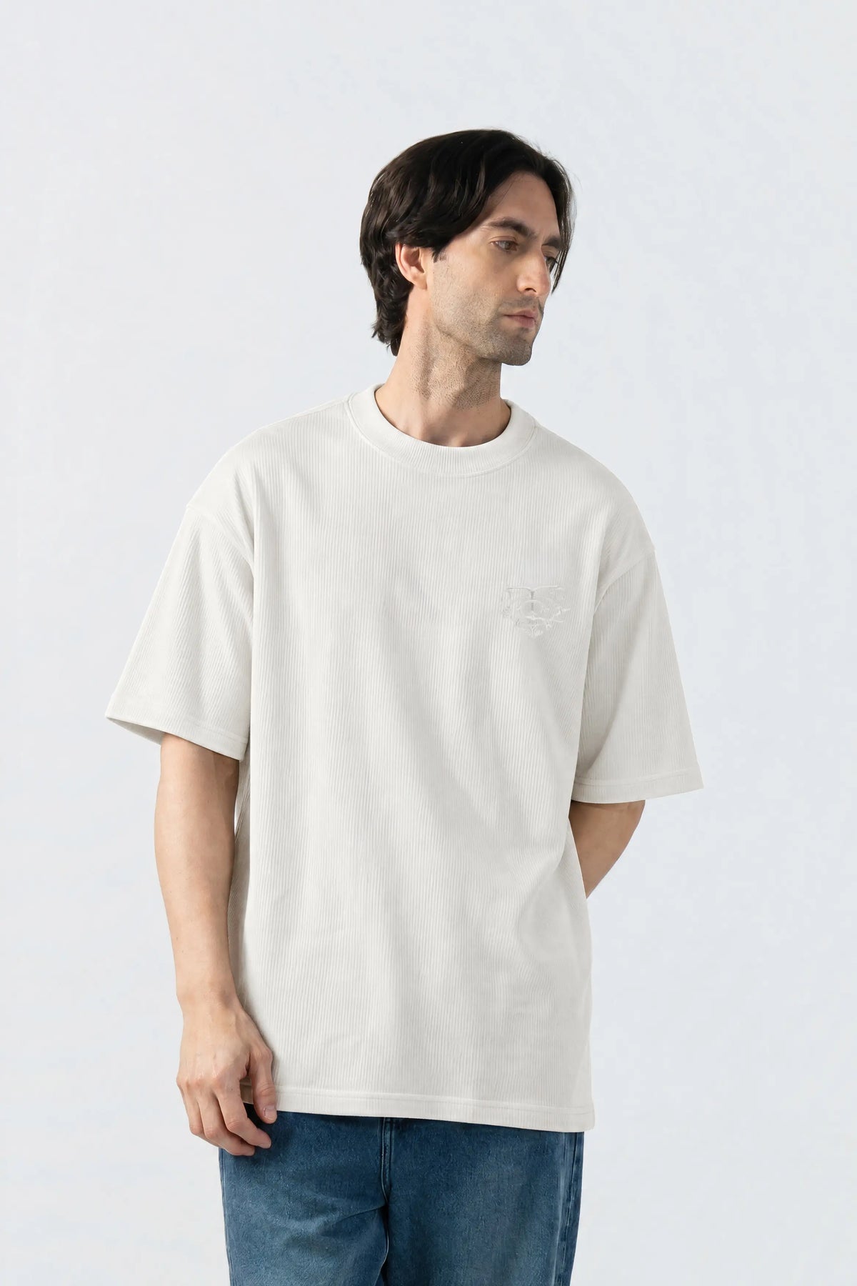 CAMISETA PREMIUM MANGA CORTA COLOR IVORY