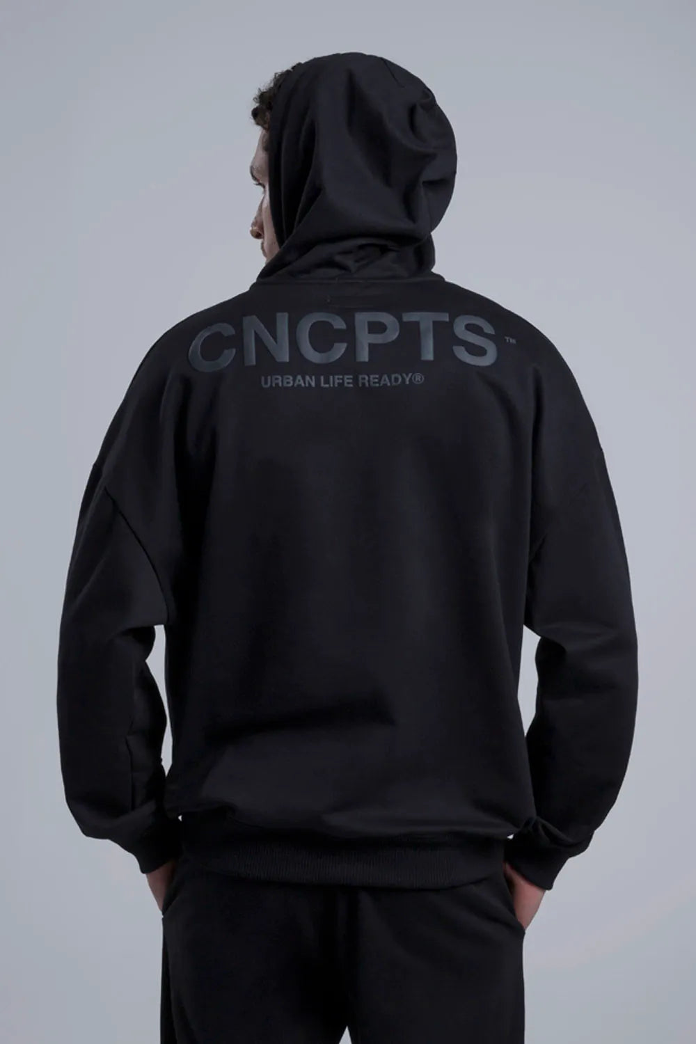 HOODIE OVERSIZE CNCPTS ESENCIAL BLACK - QST