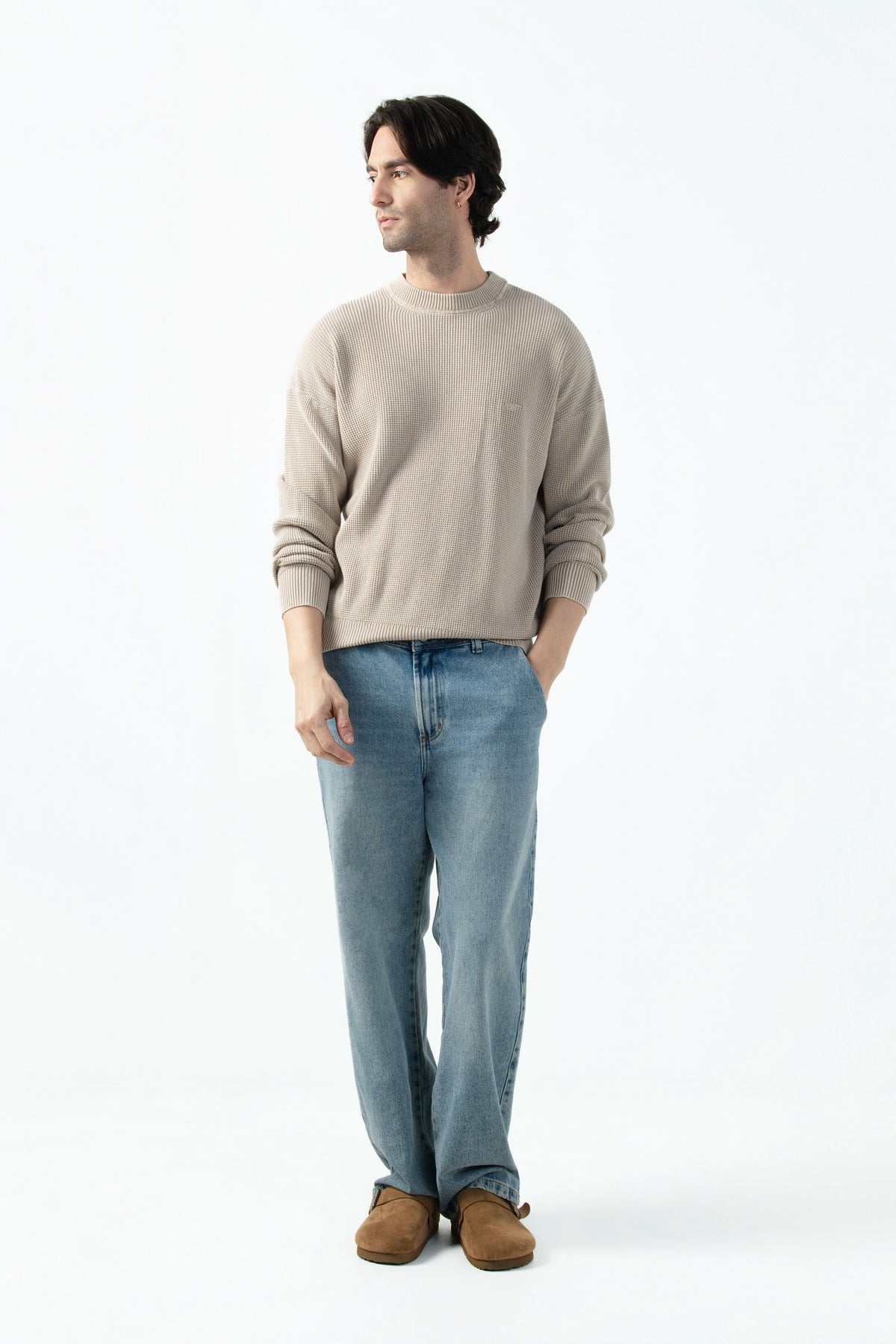 SWEATER CERRADO COLOR BEIGE