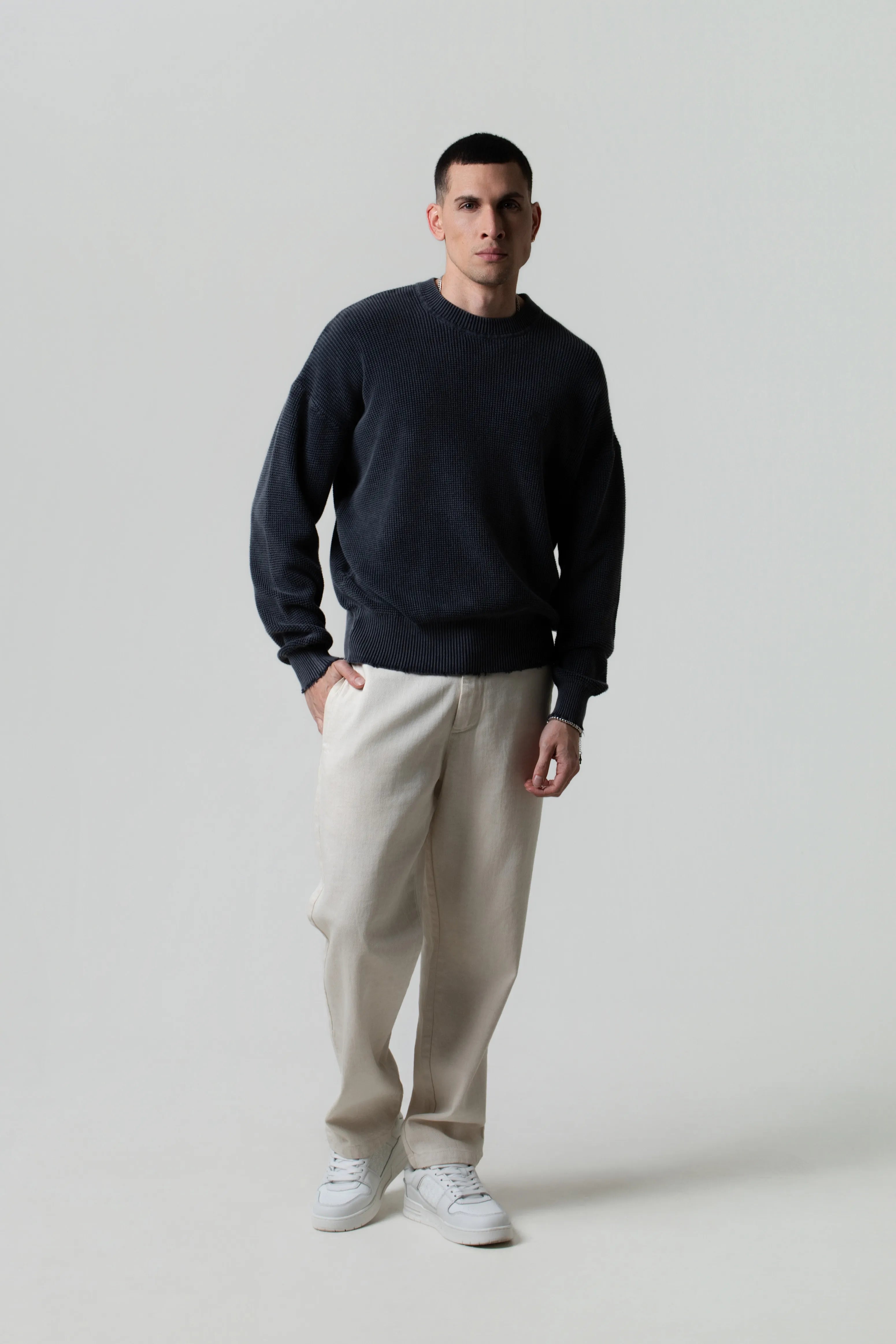 SWEATER CERRADO COLOR GRIS MEDIO