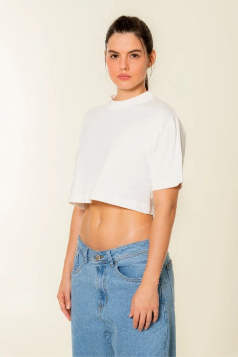 CAMISETA MANGA CORTA COLOR BLANCO OPTICO